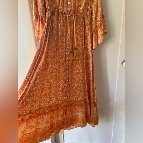 Nine Lives Bazaar orange floral maxi dress size 10 - Picture 4 of 5